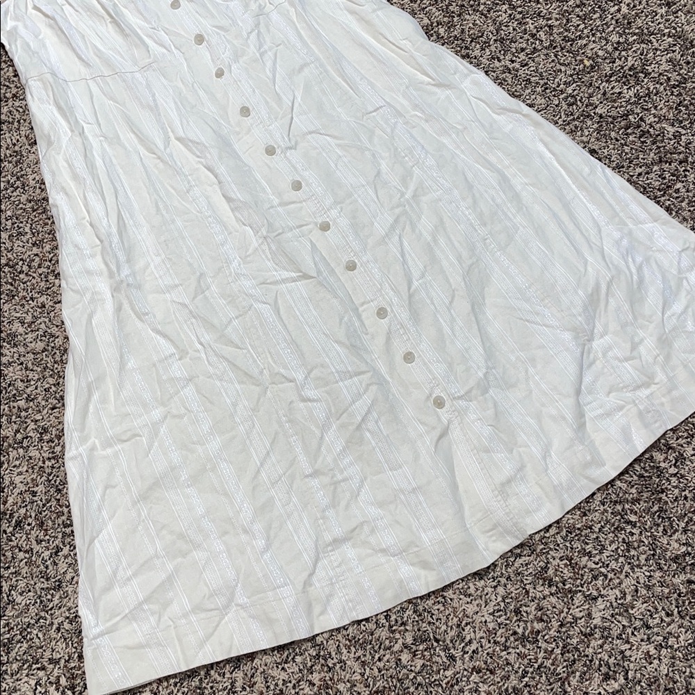 Universal Thread Linen Button Front V Neck A Line… - image 3